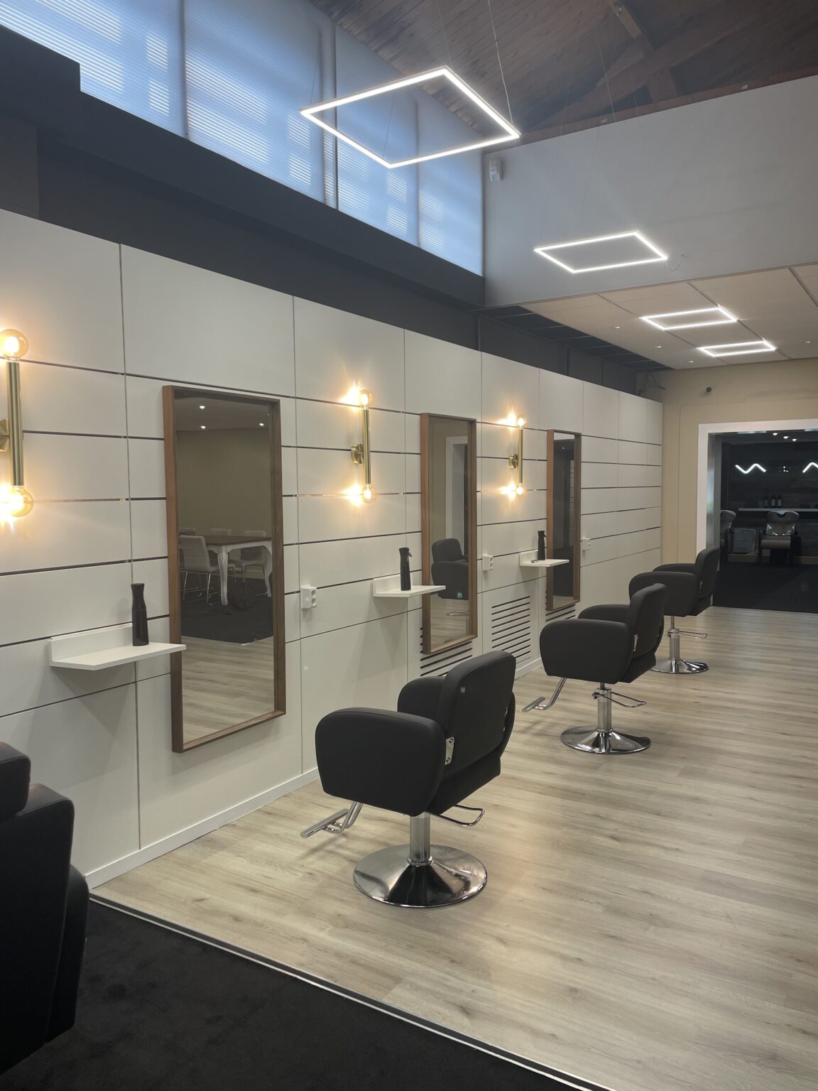 Modern salon workspace at Flexz